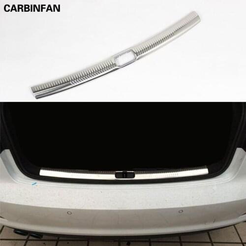 Stainless Steel Inner Rear Bumper Protector Sill Plate Cover Interior Trunk Guard Skid Trim For Audi A4 B9 8W 2017