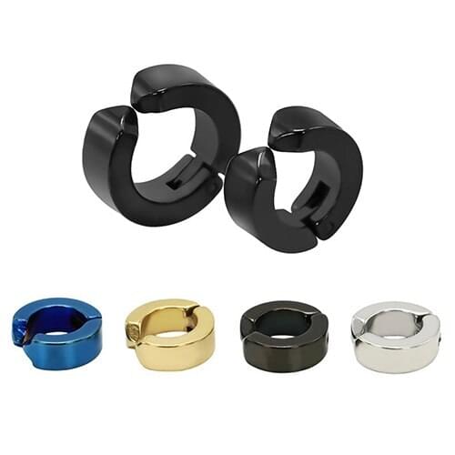 1 Pc Fashion Men Ear Clip Titanium Steel Earrings U Shaped Ear Studs Jewelry Gift