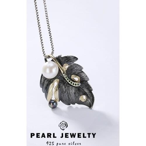 2019 New Fashion Authenic Natural Freshwater Pearl Pendant Necklace For Lady Elegance 925 Sterling-silver Luxury Fine Jewelry