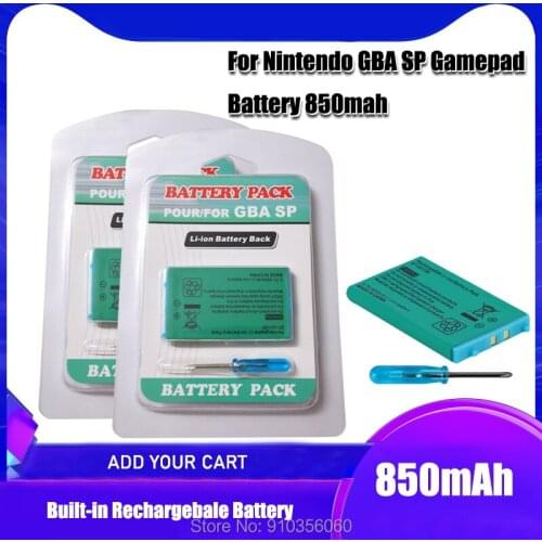 3.7V 850mAh For Nintendo GBA SP Rechargeable Lithium Li ion Battery Pack + Tool knife Screwdriver Replacement battery