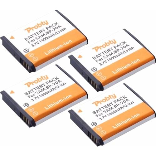 Probty 4x BP-70A BP70A Camera Batteries for Samsung ST90 ST100 ST150F ST700 ST6500 SL50 SL605 SL630 WB30F WB35F WB50F ES70 ES80