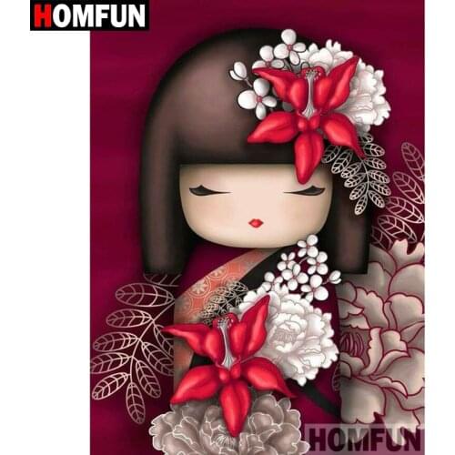 HOMFUN 5D DIY Diamond Painting Full Square/Round Drill "Cartoon girl" Embroidery Cross Stitch gift Home Decor Gift A07944