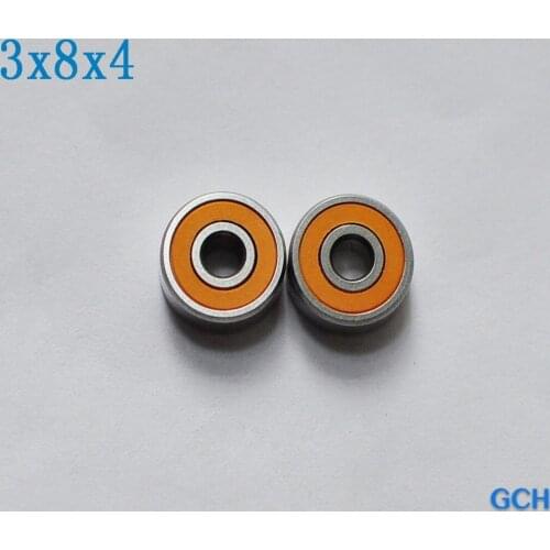 Free Shipping 2PCS 3X8X4mm SMR693 2OS CB ABEC7 Stainless Steel Hybrid Ceramic Fishing Reel Bearings By GCH