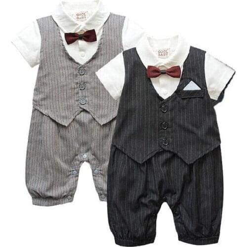 Baby Boys Romper Jumpsuit Clothes Sets Costume Gentle Style Jumpsuit Summer Infant Soft Comfort Wear Clothes For 0-24M Toddler