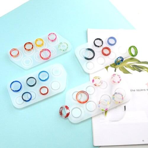 Diy crystal drop ring pendant silicone mold cat curved cut ring mold set mirror