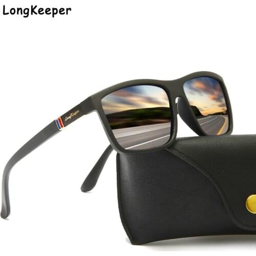 2020 Tr90 Polarized Sunglasses Men Square Flexible Rubber Driving Sun Glasses Brand Design Men Polarized Big Sunglases for Women