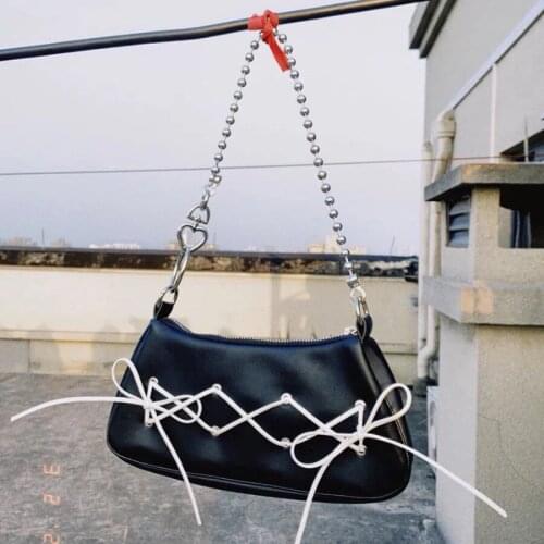 Elegant Bowknot Women Purse Handbags Vintage Ladies Chain Crossbody Bag Fashion Design Cool Girls Small Shoulder Underarm Bags