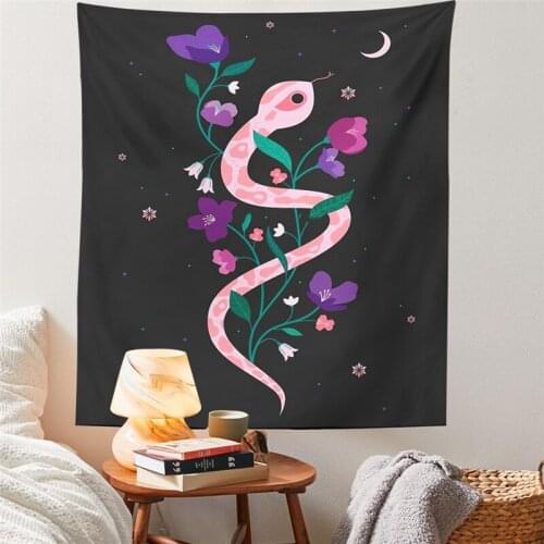 Aesthetic Art Tapestry Wall Hanging Floral Snack Moon Butterfly Decor Printed Bed Room Background Hippie Psychedelic Boho Tapiz