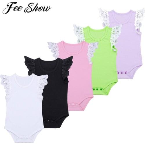 FEESHOW 6-24 Months Baby Girl Rompers Summer Cotton Infant Jumpsuits Roupas Newborn Princess Skirt Toddler Girls Clothes