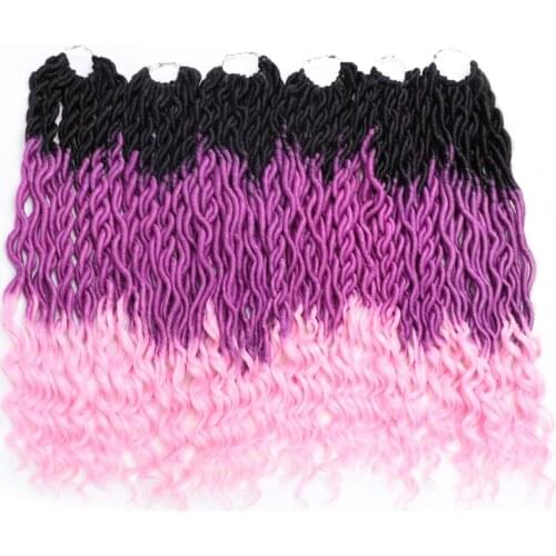 ONYX Ombre 3 Colors Faux Locs Crochet Braids Goddess Hair 20 inch Soft Natural Braid Synthetic Braiding Hair Extension