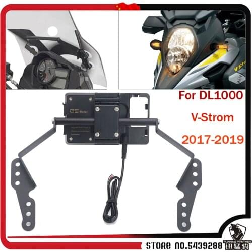 GPS Navigation Phone Handlebar Bracket Adapter Holder For SUZUKI V-Strom DL 1000 DL1000 2017 2018 2019 USB and Wireless charging