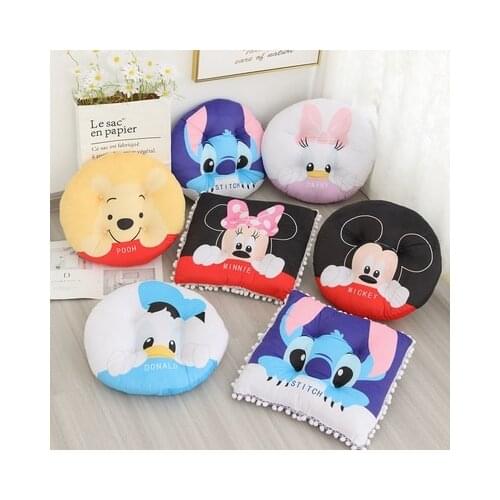 Disney Mickey Winnie Stitch Donald Duck Fashion Anime Figures Cartoon Product Cosplay Accessories Seat Cushion Gift Unisex