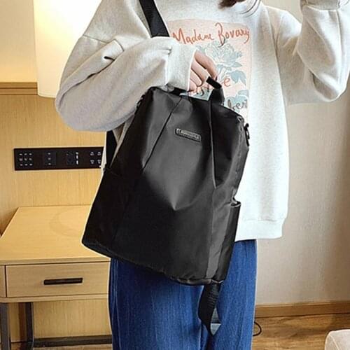 Fashion Womens Nylon Backpacks with Zippers Vintage Women Back Pack Bags Casual School Bags for Teenagers Girl Travel Back Bag