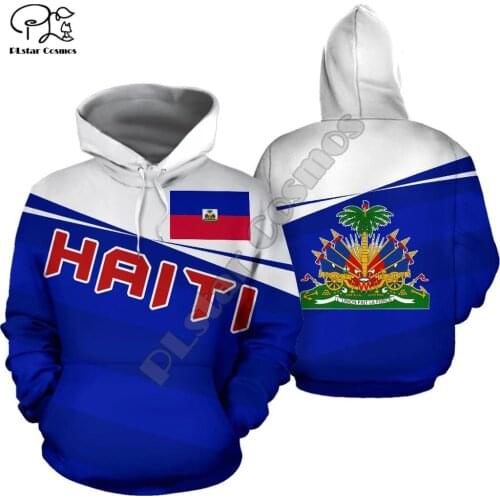 Men Women Haiti Caribbean Sea print 3D Hoodies Funny country flag Sweatshirt Fashion Hooded Long Sleeve unisex Pullover