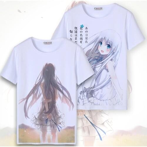We Still Don't Know The Name Of The Flower We Saw That Day Cosplay T Shirt Honma Meiko Summer T-Shirt Cartoon Top Tee tshirt