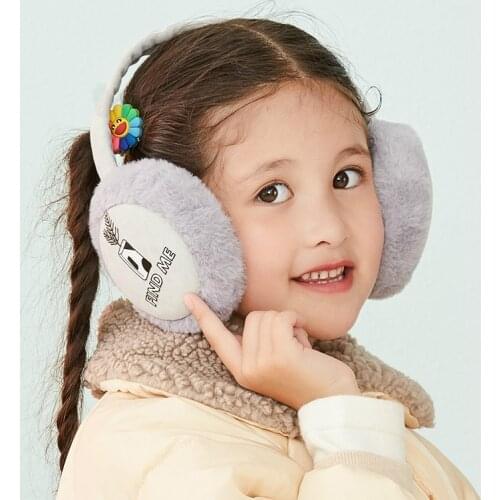 Childrens Earmuffs Winter Warmth, Outdoor Thickening Windproof Cute Baby Ear Warmers Folding Portable Plus Velvet Antifreeze