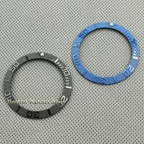 New 40mm Watch Bezel Black/Blue Ceramic Bezel Insert Fit 43mm parnis Automatic Watch