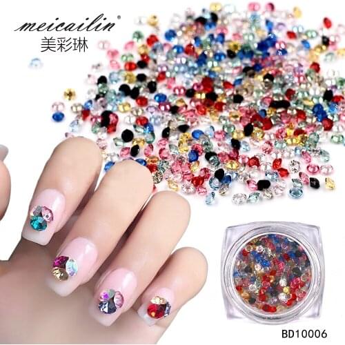 Wholesale 150 pcs/set Crystal Multi-color 3D Nail Art Decorations Rhinestones For Nails Stone DIY Micro Diamond Acrylic Jewerlry