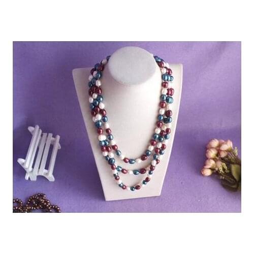 Terisa PearlJewelry 100% Real Pearl Necklace 18-20inches AA 8-9MM Freshwater Pearl Necklace Shell Flower Clasp