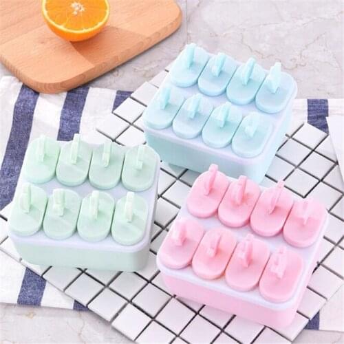 Plastic DIY Ice Mold Frozen Popsicle Combination Ice Cube Maker Cool Round Square Ice Pop Mold Ice Cream Popsicle Molds
