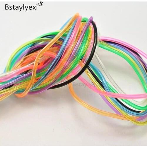 10 Meter Transparent Beautiful mix color 2mm Hollow Rubber Tubing Cord rope Cover Memory Wire Novelty Handicrafts