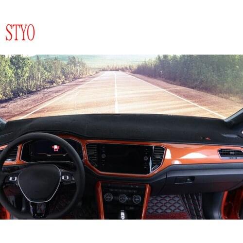 STYO Car dashboard cover Mats Avoid light pad Instrument platform desk Carpets For LHD VW T-ROC 2018