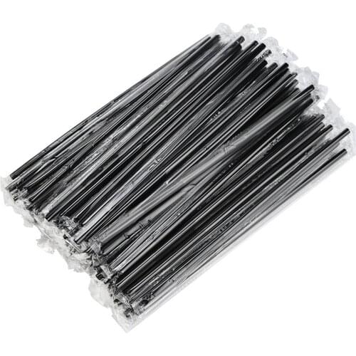 600Pcs Drinking Straws 210mm Black White Long Flexible Wedding Party Supplies Plastic Drinking Straws Kitchen Accessories