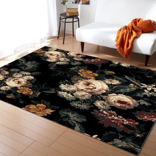 Garden Flowers Vintage Carpet for Living Room Kids Bedroom Bedside Rugs Soft Carpets Home Sofa Table Decor Mat