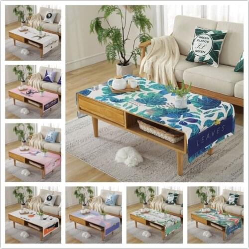 Europe Leaf Waterproof Coffee Tablecloth Living Room Deer Rectangular TV Cabinet Dust Cover Towel Tea Table Cover With Pocket