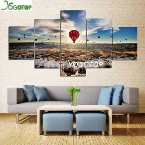 Aerial landscape diamond embroidery icons diamond painting 5 pcs mosaic set of rhinestones art full drill Hot air balloon ML1174