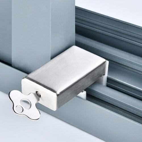 1PCS Window Security Key Locks Adjustable Latch Anti-theft Protection Child Safety Lock Sliding Sash Stopper Furniture Hardwares