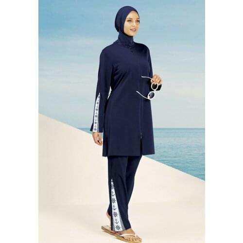 Hasema H-2449-19 Scher Fully Covered Hijab Swimsuit - Navy Blue 4504744504740 Islamic Swimwear