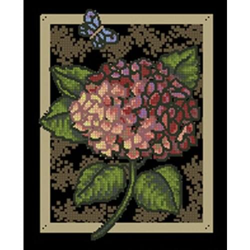 Gold Collection Counted Cross Stitch Kit Hydrangea on Toile Flower dim 35072