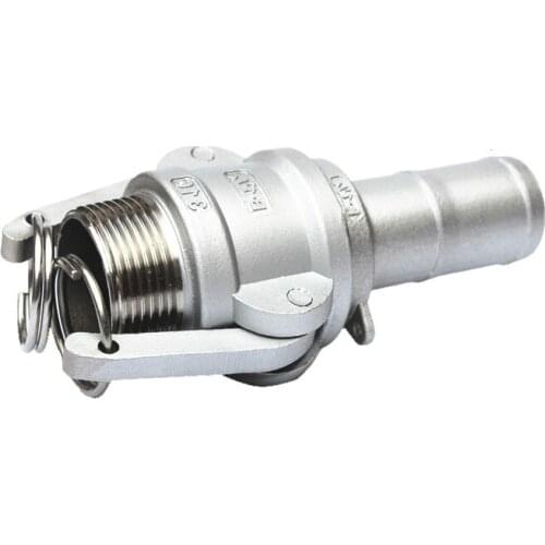 1" 26mm Hose Barb x 1" BSP Male Thread 304 Stainless Steel B + E Type CamLock Fitting Pump Adapter Cam Groove Coupling