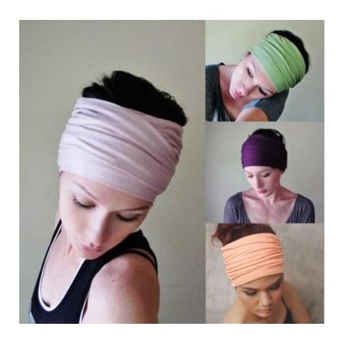 10pcs Solid Wide Patchwork Cotton Headband For Women Elastic Bandanas Turban Headwraps Hair Accessories Bandana Fascinator