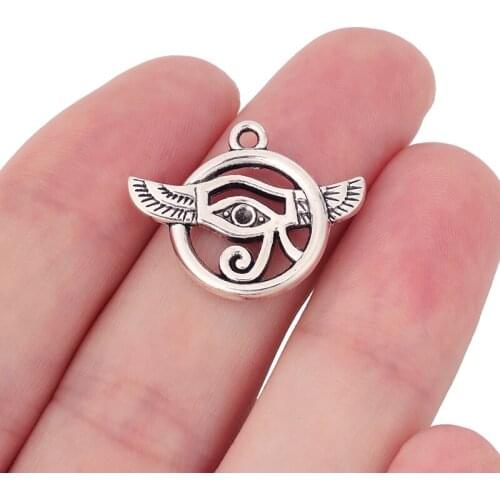 15 x Tibetan Silver Egypt Eye Of Horus Charms Pendants for DIY Jewelry Making Accessories 24x19mm