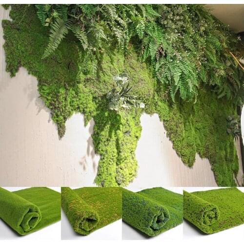 1x1m Simulation Moss Turf Lawn Wall Green Plants DIY Artificial Grass Board Mini Garden Micro Landscape Decor Accessories