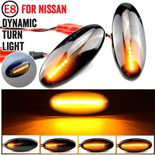 2pcs LED Dynamic Side Marker Turn Signal Light Lamp for Nissan Navara D22 NP300 1998-2005 Datsun Frontier Fiera PickUp Terrano