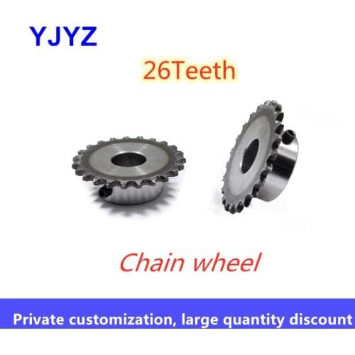 26 teeth Chain wheel standard hole M5 screw hole fixed 45#steel quenching precision