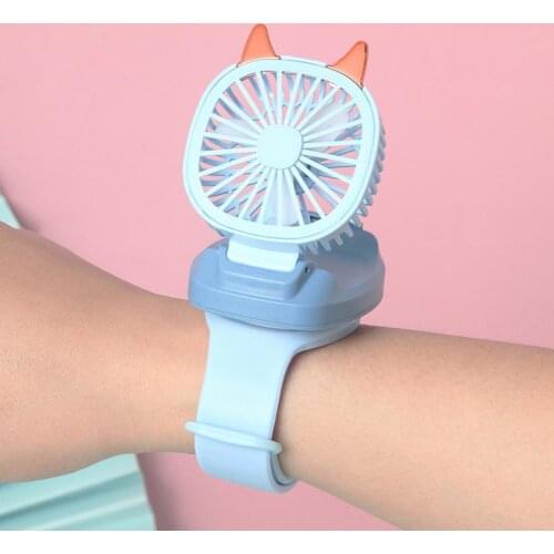 3 Mode Watch Fan Mini USB Rechargeable Adjustable Cooling Fan for Travel