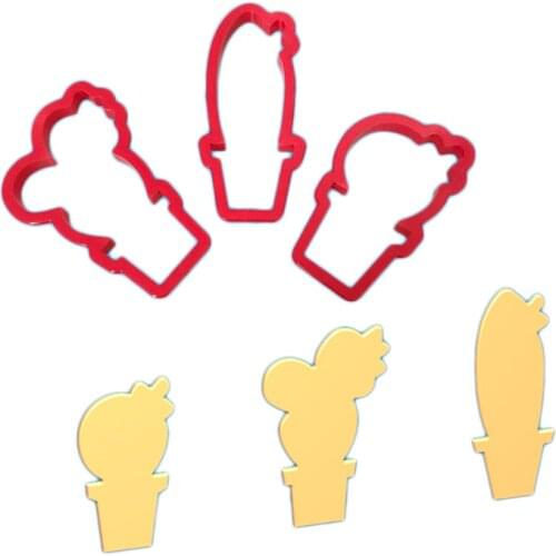 3 Pcs/Set Ice Cream Cookie Moulds Plastic Cake Embossed Candy Biscuits Molds Cookie Cutter DIY Decoration Pastry Baking Tools