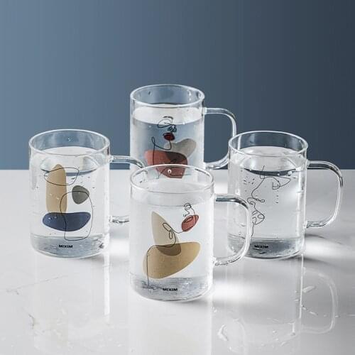 450ml Nordic glass ins wind heat-resistant glass household cup juice milk cup drink cup Drinkware coffee mug Drinking glasses