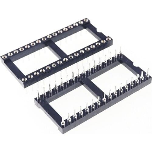5pcs 0.100" 2.54mm Pitch IC socket 32 Position 2x16 Pin machine Pin Row spacing 15.24mm wide plate DIP Through hole solder