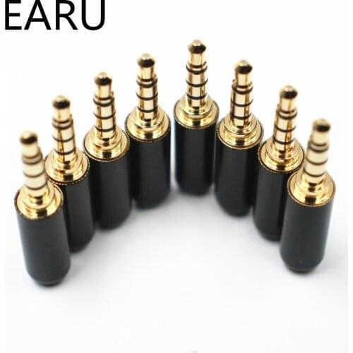 8pcs 3.5 mm Plug Audio Jack 4 Pole Gold Plated Earphone Adapter Socket for DIY Stereo Headset Earphone Headphone for Repair