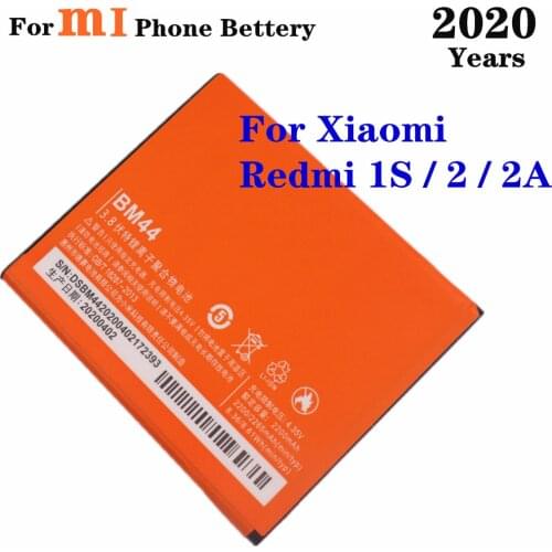 2020 Years BM44 2200mAh Battery For Xiaomi Redmi Hongmi 1S / 2 / 2A Phone Battery High Quality Replacement Batteries