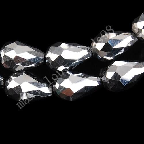 Free shipping Women Fashion Jewelry 10x15mm Crystal Faceted Teardrop Loose Beads 50pcs FG0861
