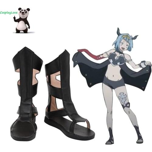 Rage of Bahamut: Virgin Soul Demon Nina Drago Black Shoes Cosplay Long Boots Leather Custom Made For Halloween Christmas