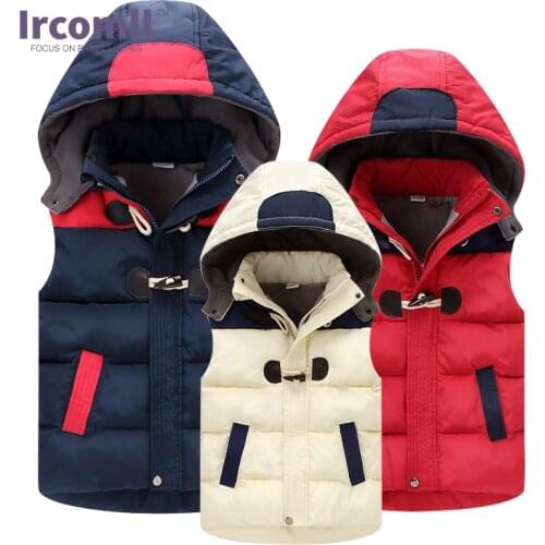2021 Winter Kids Waistcoats Children Vest Warm Hooded Coat Infant sleeveless Jacket Cotton Kid Clothe Boy Girl Outwear
