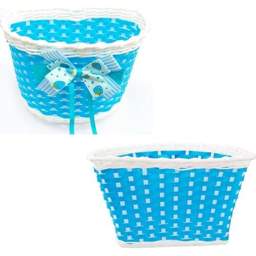 ChildrenS Bicycle Bow Basket Bicycle Plastic Knitting Basket Baby Stroller Portable Bicycle Basket Bicycle Cycling Accessories