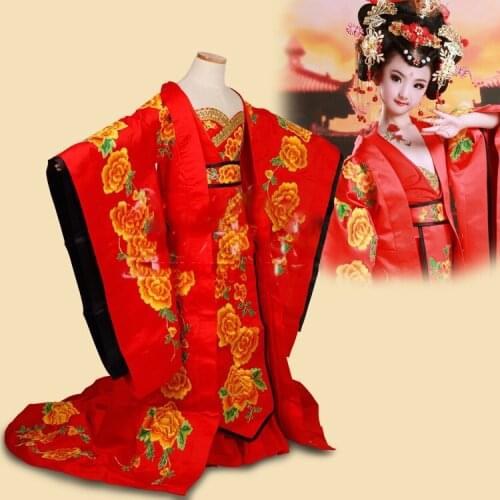 Kids Costume TV Play Legend of Wu Meiniang Child Tang Empress Costume Peony Embroidery Costume Hanfu for Childrens Day